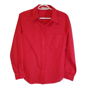 Foxcroft Button Down Women's Top - Red - SZ 12P